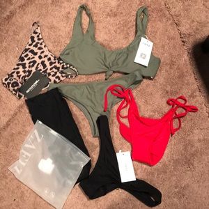 2 bikini sets green and black only
